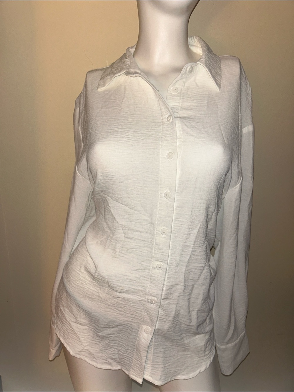 Streetwear Society White Button-Down Long Sleeve Shirt